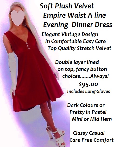 Little Red Dress Stretch Velvet Formal Party Evening A-Line