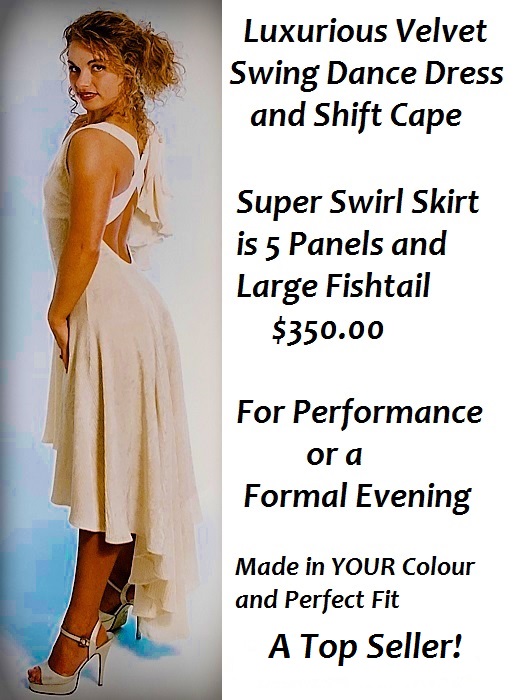 White Velvet Circle Skirt Swing Dance Dress